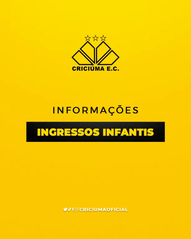 Criciúma E.C limita ingressos infantis para o jogo contra Guarani