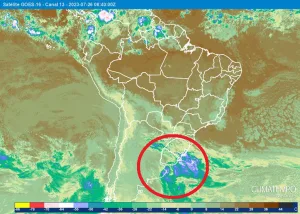 Frente fria e ciclone extratropical se formam hoje