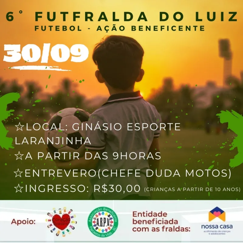Ação beneficente acontece em 30/09 no bairro laranjinha