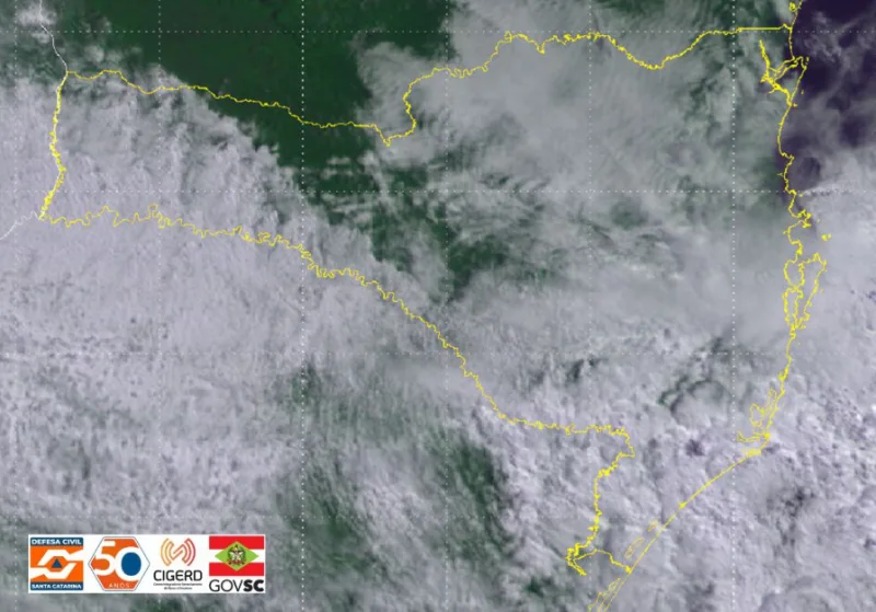 PREVISÃO DO TEMPO: Defesa Civil de Santa Catarina alerta para volumes elevados de chuva nas próximas horas