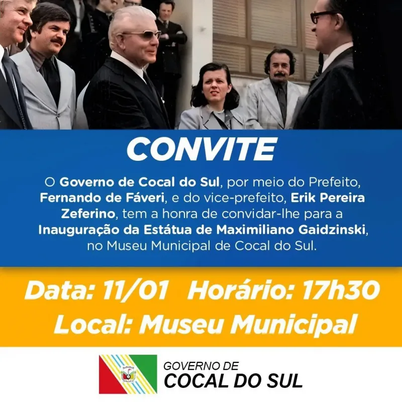 Museu de Cocal do Sul recebe estátua em homenagem a fundador da Eliane