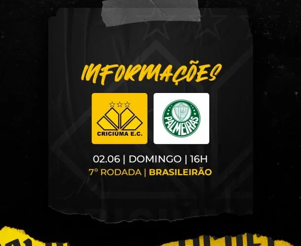 PRAZO PARA SOLICITAR REEMBOLSO DE INGRESSO PARA CRICIÚMA X PALMEIRAS É NA TERÇA-FEIRA (29)