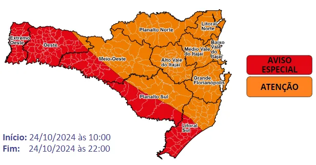 Defesa civil alerta para temporais na região