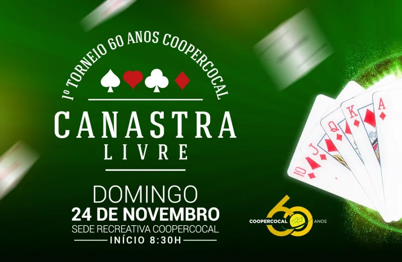 Coopercocal realiza o 1º Torneio de Canastra Livre neste domingo