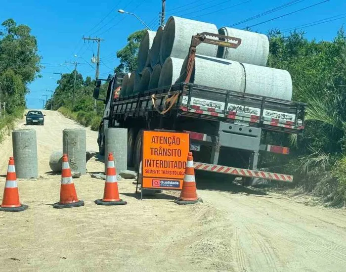 Acesso à Praia do Sol é bloqueado para obras até segunda-feira em Laguna