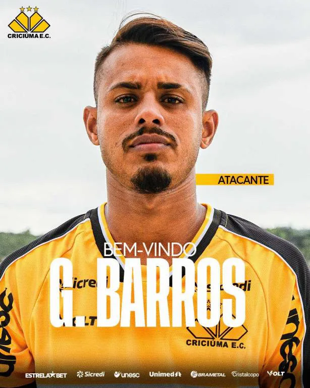 Criciúma anuncia Gabriel Barros meia-atacante como novo reforço