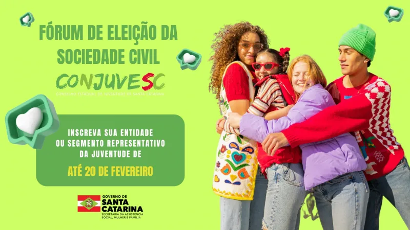 Inscrições para composição do Conselho Estadual da Juventude de SC terminam em 20 de fevereiro