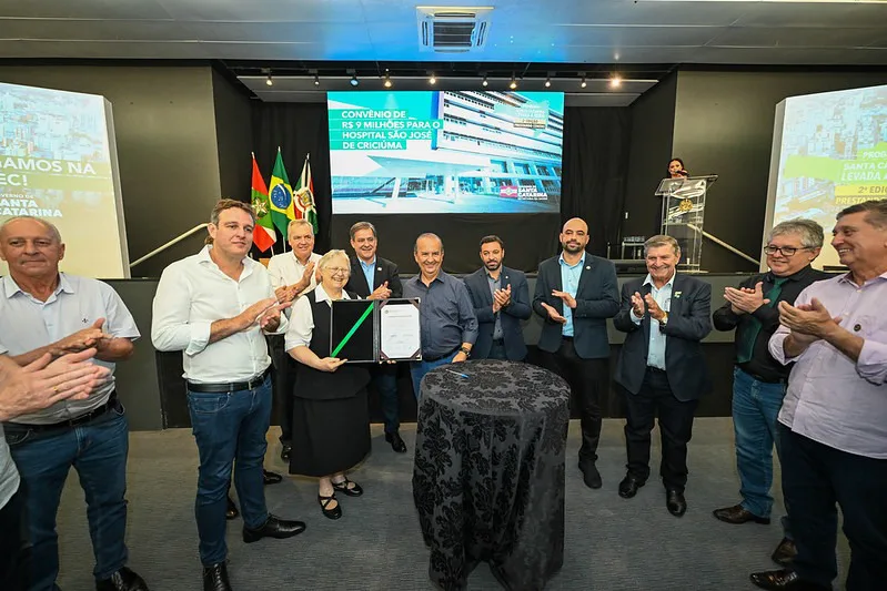 Governador autoriza repasse de R$ 9 milhões para o Hospital São José em Criciúma