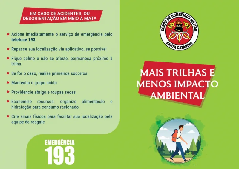 Corpo de Bombeiros Militar lança cartilha educativa com orientações para segurança em trilhas