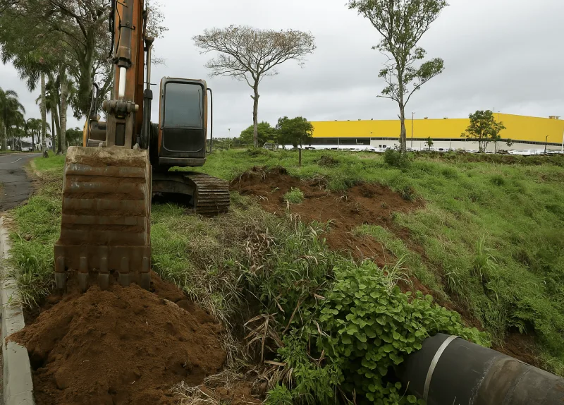 Administração Municipal realiza limpeza de rio e manutenção de ponte no bairro Santo Antônio