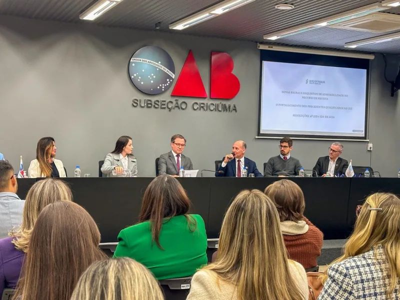 OAB Criciúma promove semana de debates sobre a relação da advocacia com a Justiça do Trabalho