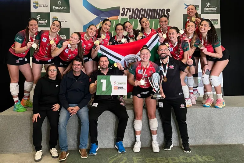 Criciúma é campeã no voleibol feminino nos Joguinhos Abertos de Santa Catarina