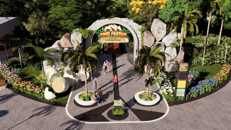 Confira como vai ficar o Parque Belinzoni com os dinossauros, em Araranguá