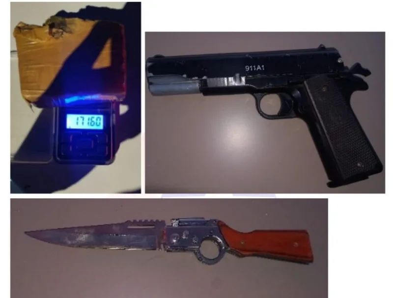 Perseguição policial em Içara termina em apreensão de drogas e arma falsa