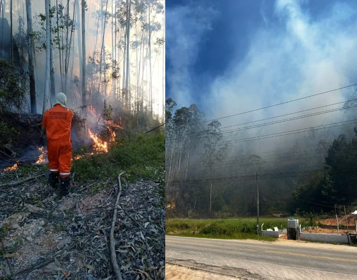 Incêndio mobiliza Bombeiros voluntários por seis horas em Treze de Maio