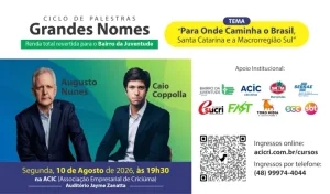 Criciúma sedia palestra beneficente com Caio Coppolla e Augusto Nunes